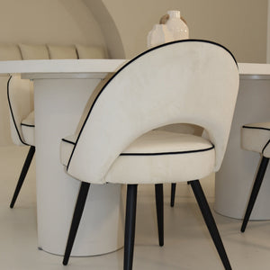 Cloud White Micro Cement Table & Mason Dining Chair