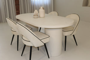Cloud White Micro Cement Table & Mason Dining Chair