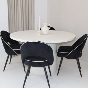 Cloud Round White Micro Cement Table & Mason Dining Chair