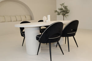 Cloud White Micro Cement Table & Mason Dining Chair