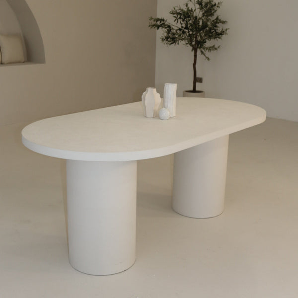 Cloud White Micro Cement Table
