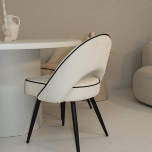 Cloud Round White Micro Cement Table & Mason Dining Chair