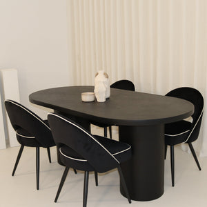 Cloud Black Micro Cement Table & Mason Dining Chair
