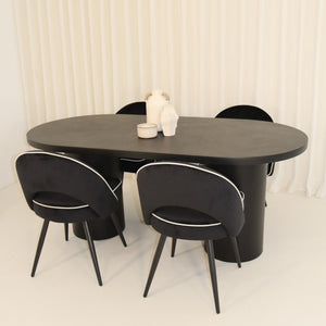 Cloud Black Micro Cement Table & Mason Dining Chair