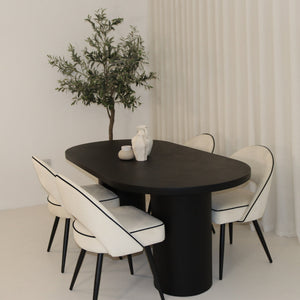 Cloud Black Micro Cement Table & Mason Dining Chair