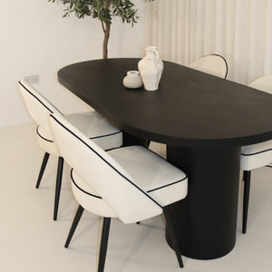 Cloud Black Micro Cement Table & Mason Dining Chair