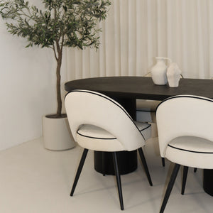 Cloud Black Micro Cement Table & Mason Dining Chair