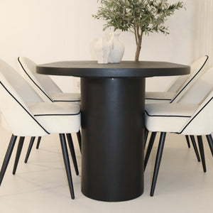 Cloud Black Micro Cement Table & Mason Dining Chair