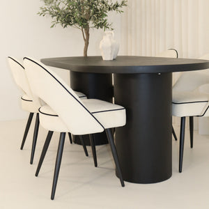 Cloud Black Micro Cement Table & Mason Dining Chair