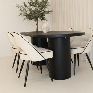 Cloud Black Micro Cement Table & Mason Dining Chair