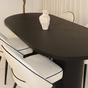 Cloud Black Micro Cement Table & Mason Dining Chair