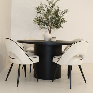 Cloud Round Black Micro Cement Table & Mason Dining Chair