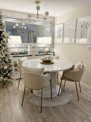 Olivia Round Dining Table With Jobi Chairs Set