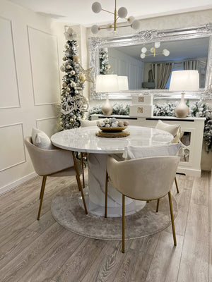 Olivia Marble Effect Round Dining Table
