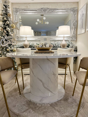 Olivia Marble Effect Round Dining Table