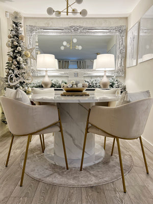 Olivia Marble Effect Round Dining Table