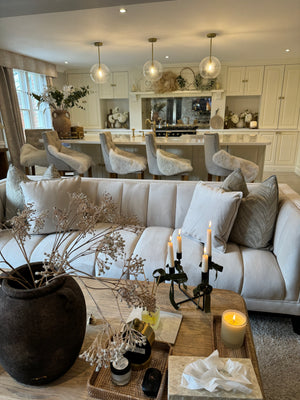 Lina Ivory Velvet Sofa