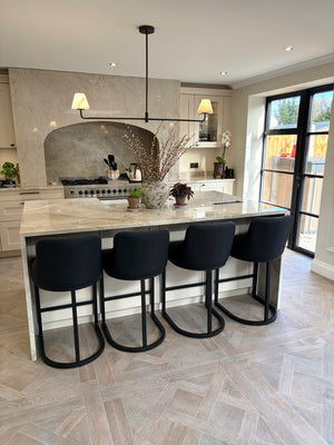 Faith Black Leather Barstool