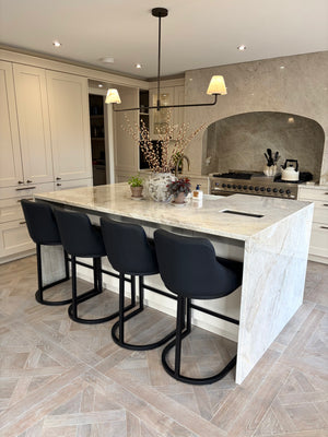 Faith Black Leather Barstool