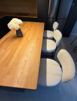 Maya Black Bouclé Barstool