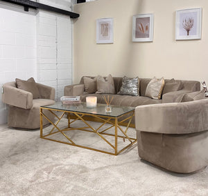 Albetta Mink Velvet Swivel Armchair