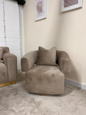 Albetta Mink Velvet Swivel Armchair