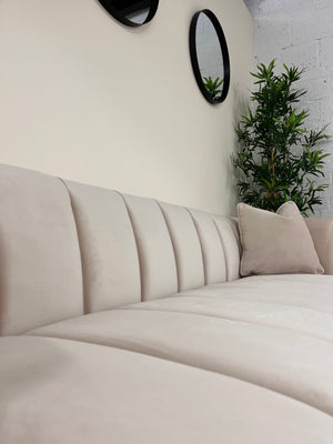 Lina Ivory Velvet Sofa