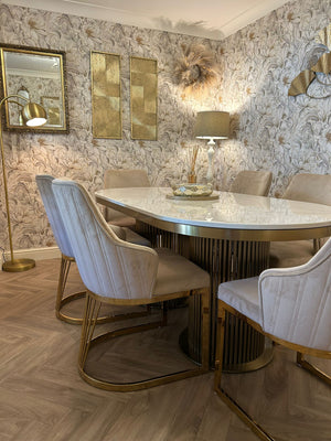 Luca Marble 180cm Table & Lanvin Chair Set