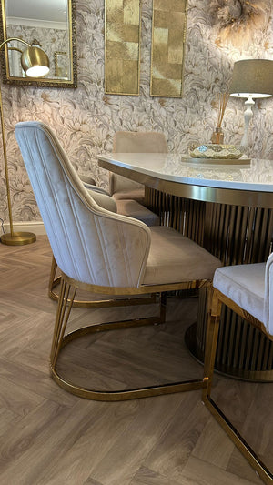 Luca Marble 180cm Table & Lanvin Chair Set