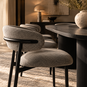 Luna Black Oval Dining Table & Soho Black Dining Chair Set