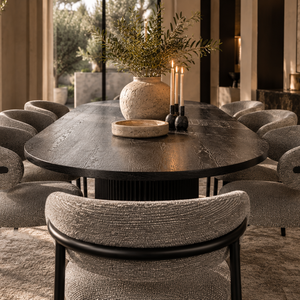 Luna Black Oval Dining Table & Soho Black Dining Chair Set