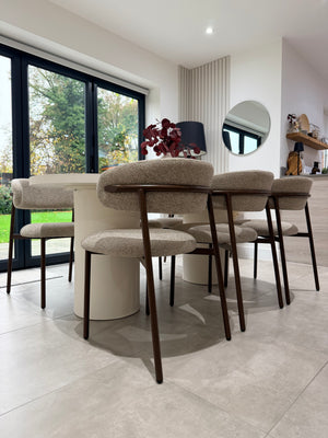 Cloud Micro Cement Dining Table and Soho Dining Chair Set
