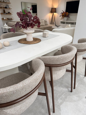 Cloud Micro Cement Dining Table and Soho Dining Chair Set