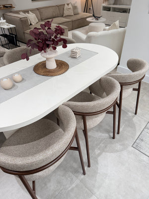 Cloud Micro Cement Dining Table and Soho Dining Chair Set