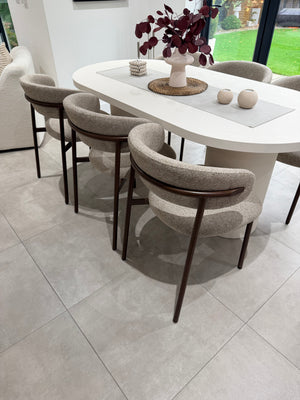 Cloud Micro Cement Dining Table and Soho Dining Chair Set