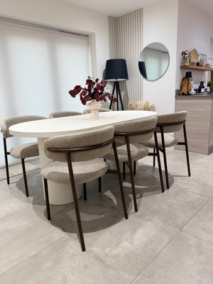 Cloud Micro Cement Dining Table and Soho Dining Chair Set