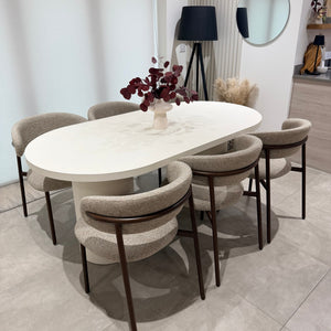 Cloud Micro Cement Dining Table and Soho Dining Chair Set