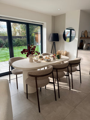 Cloud Micro Cement Dining Table and Soho Dining Chair Set