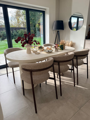 Cloud Micro Cement Dining Table and Soho Dining Chair Set