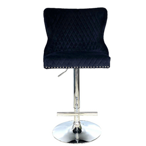 Lucia Lion Knocker Barstool Black Velvet