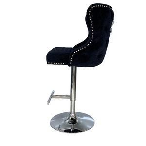 Lucia Lion Knocker Barstool Black Velvet