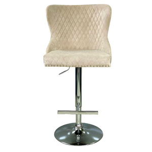 Lucia Lion Knocker Barstool Cream Velvet