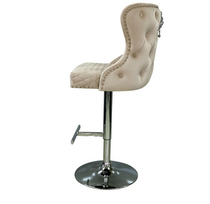 Lucia Lion Knocker Barstool Cream Velvet