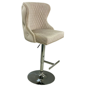 Lucia Lion Knocker Barstool Cream Velvet