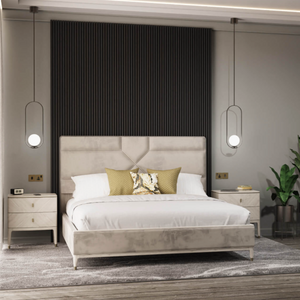 Loretta 2 Drawer Bedside Table Stone