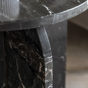 CAPRI 100% MARBLE BLACK SIDE TABLE