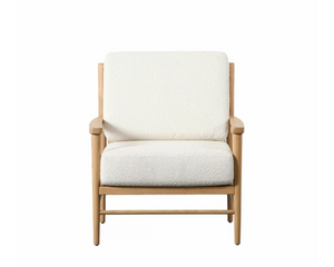 Desi Solid Oak Cream Armchair