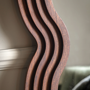 Halston Brown Wood Leaner Mirror