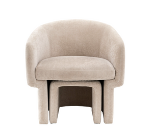 Ekso Cream Armchair & Footstool