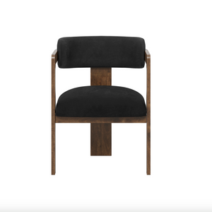Noa Black Velvet Walnut Dining Chair